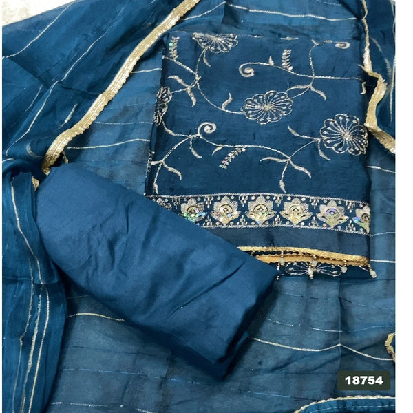 Crush Silk Embroidery Suit Set