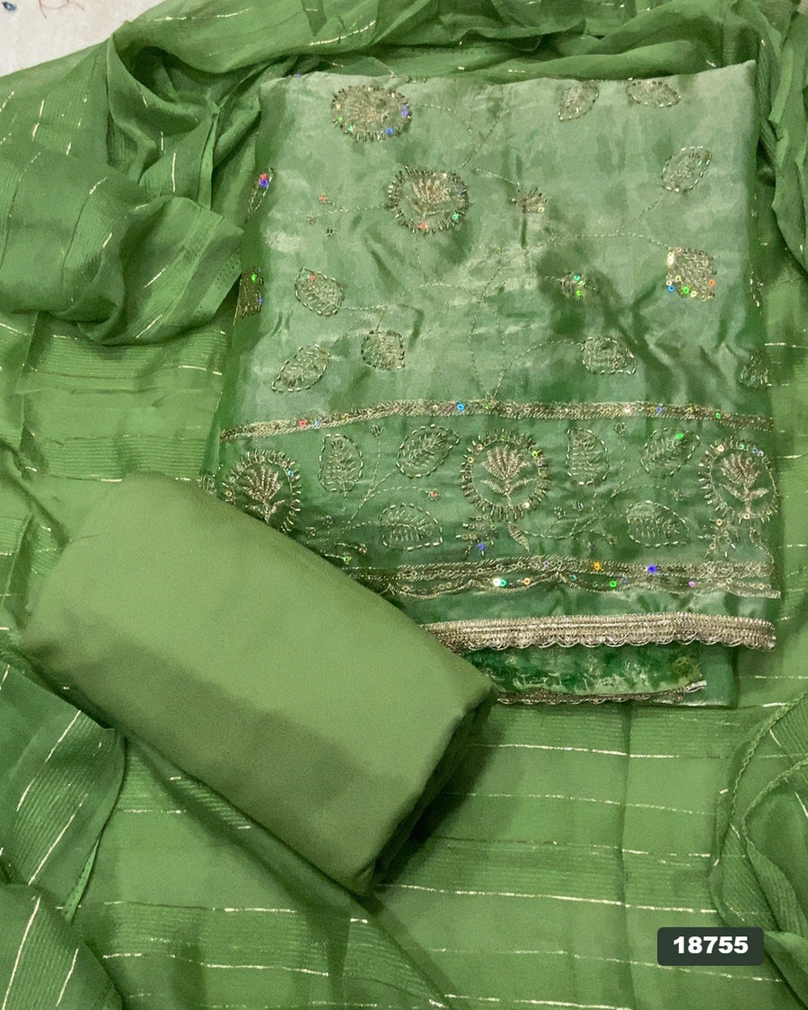 Silk Embroidery Suit Set