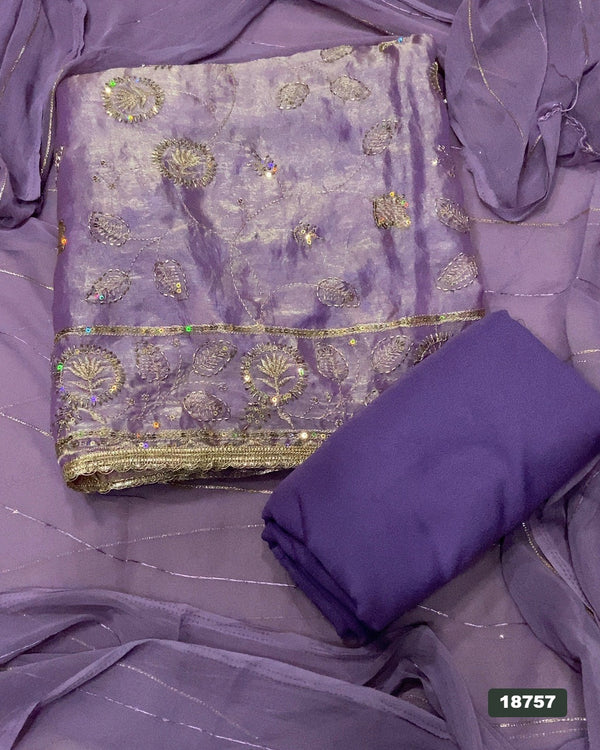 Silk Embroidery Suit Set