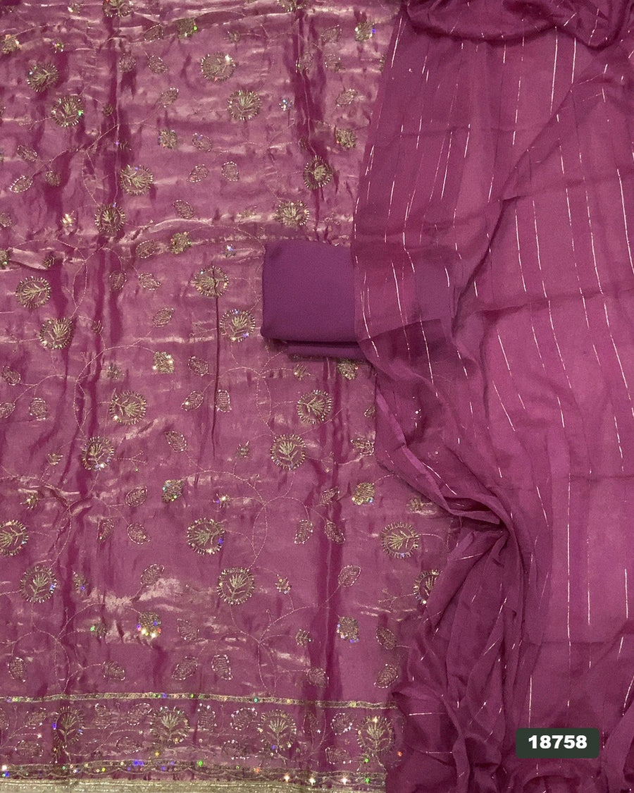 Silk Embroidery Suit Set
