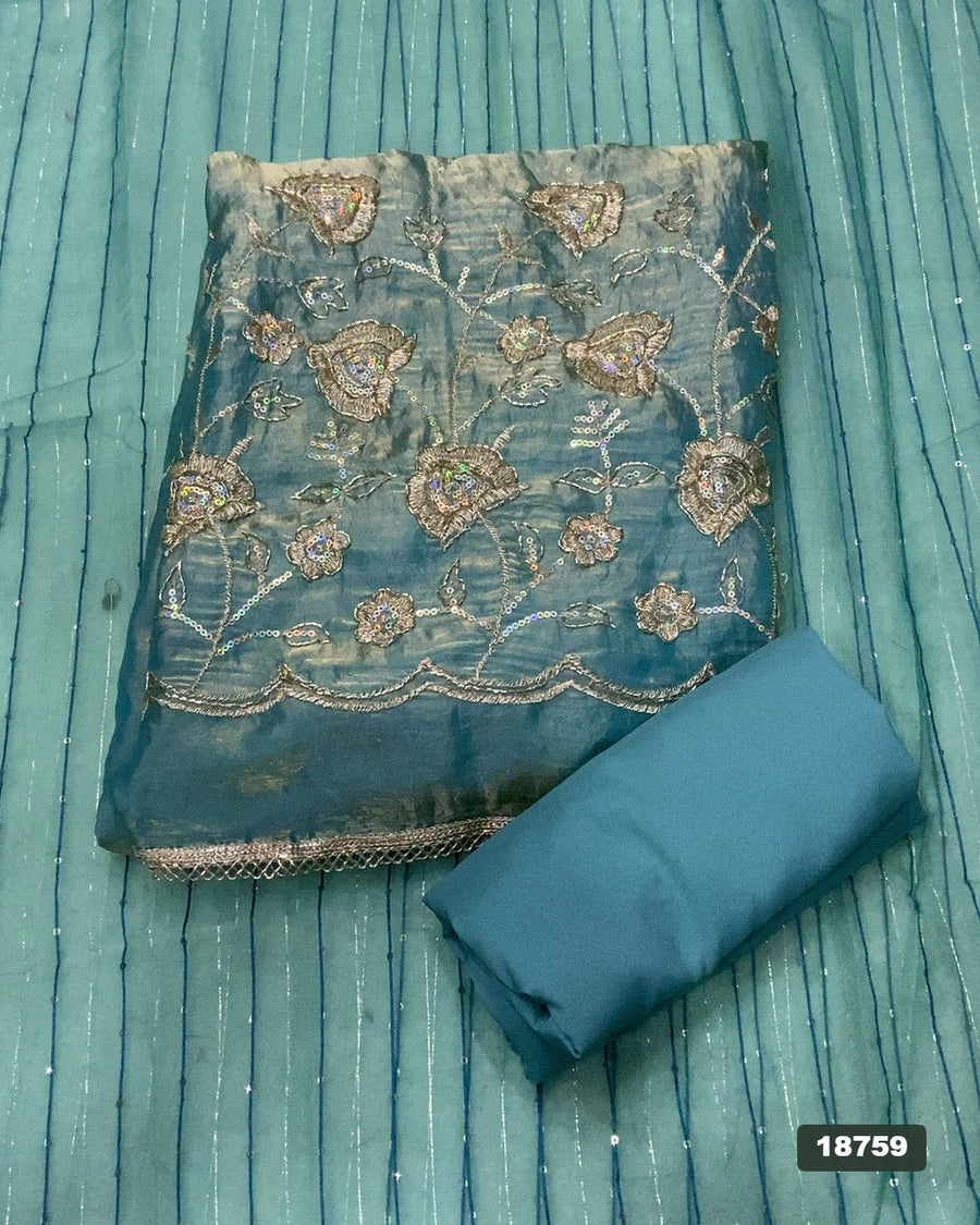 Silk Embroidery Suit Set
