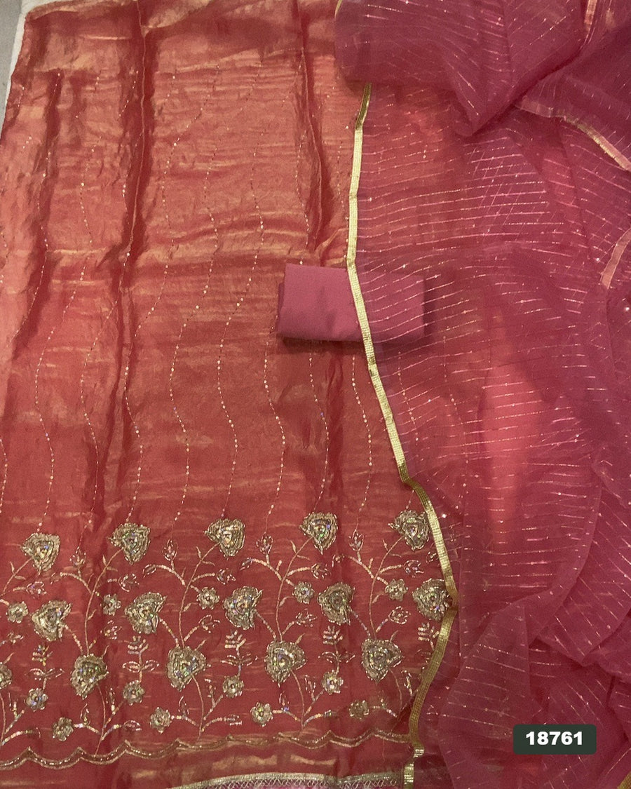 Silk Embroidery Suit Set