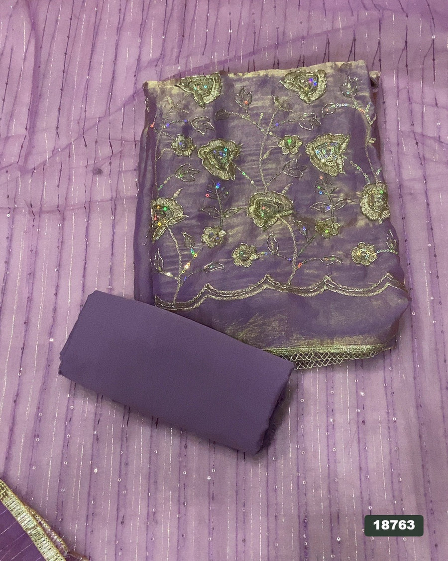 Silk Embroidery Suit Set