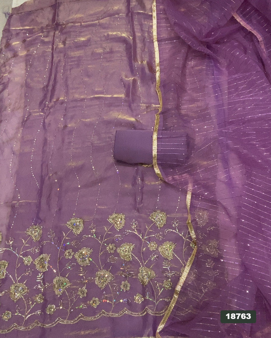 Silk Embroidery Suit Set