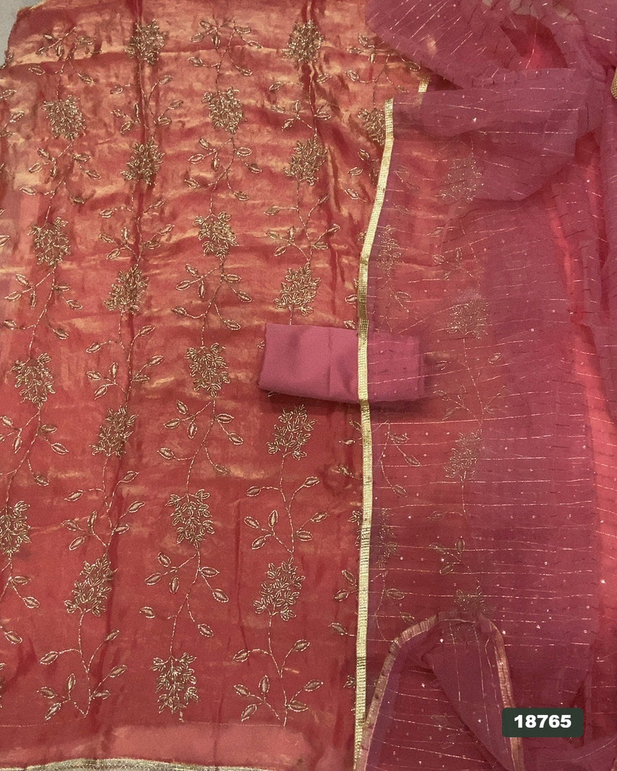 Silk Embroidery Suit Set