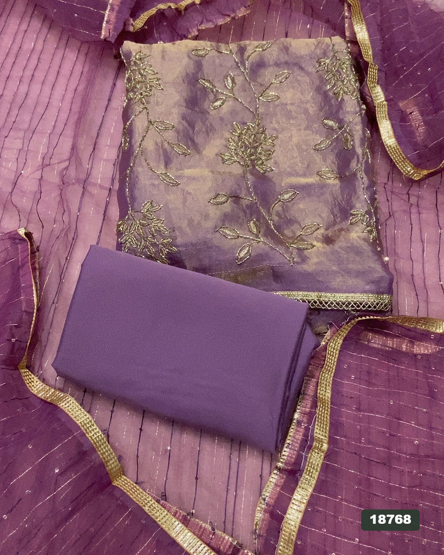 Silk Embroidery Suit Set