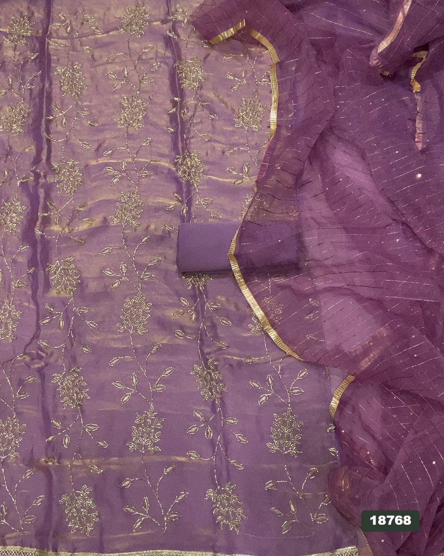 Silk Embroidery Suit Set
