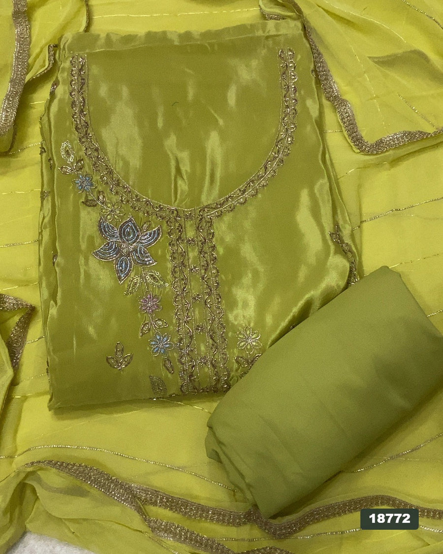 Crush Silk Embroidery Suit Set