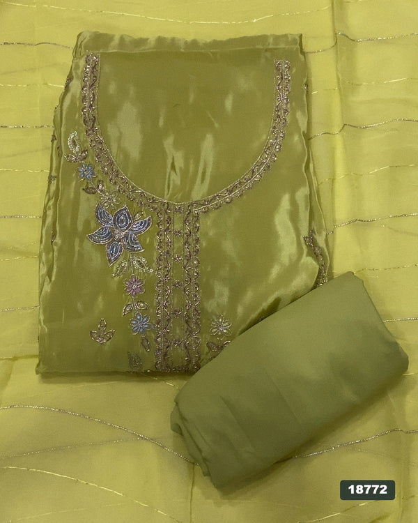 Crush Silk Embroidery Suit Set