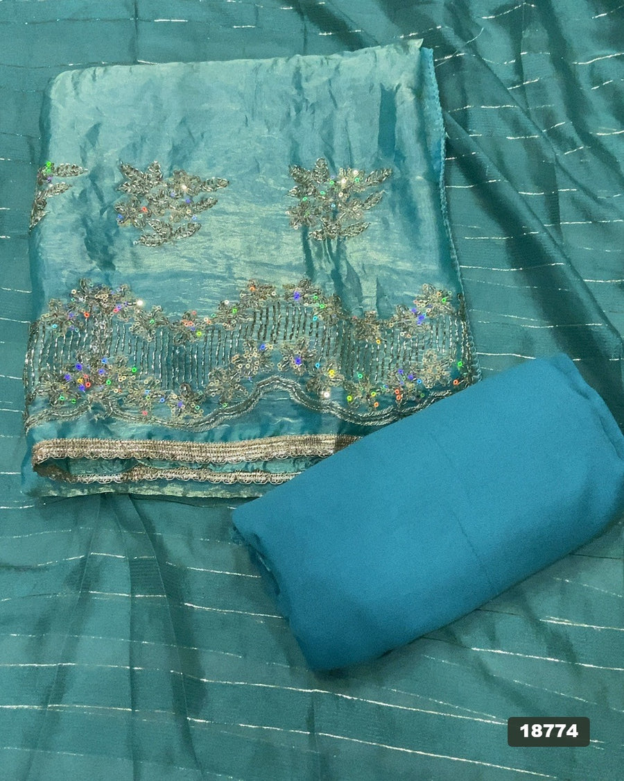 Silk Embroidery Suit Set
