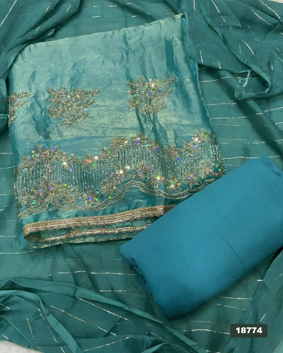 Silk Embroidery Suit Set