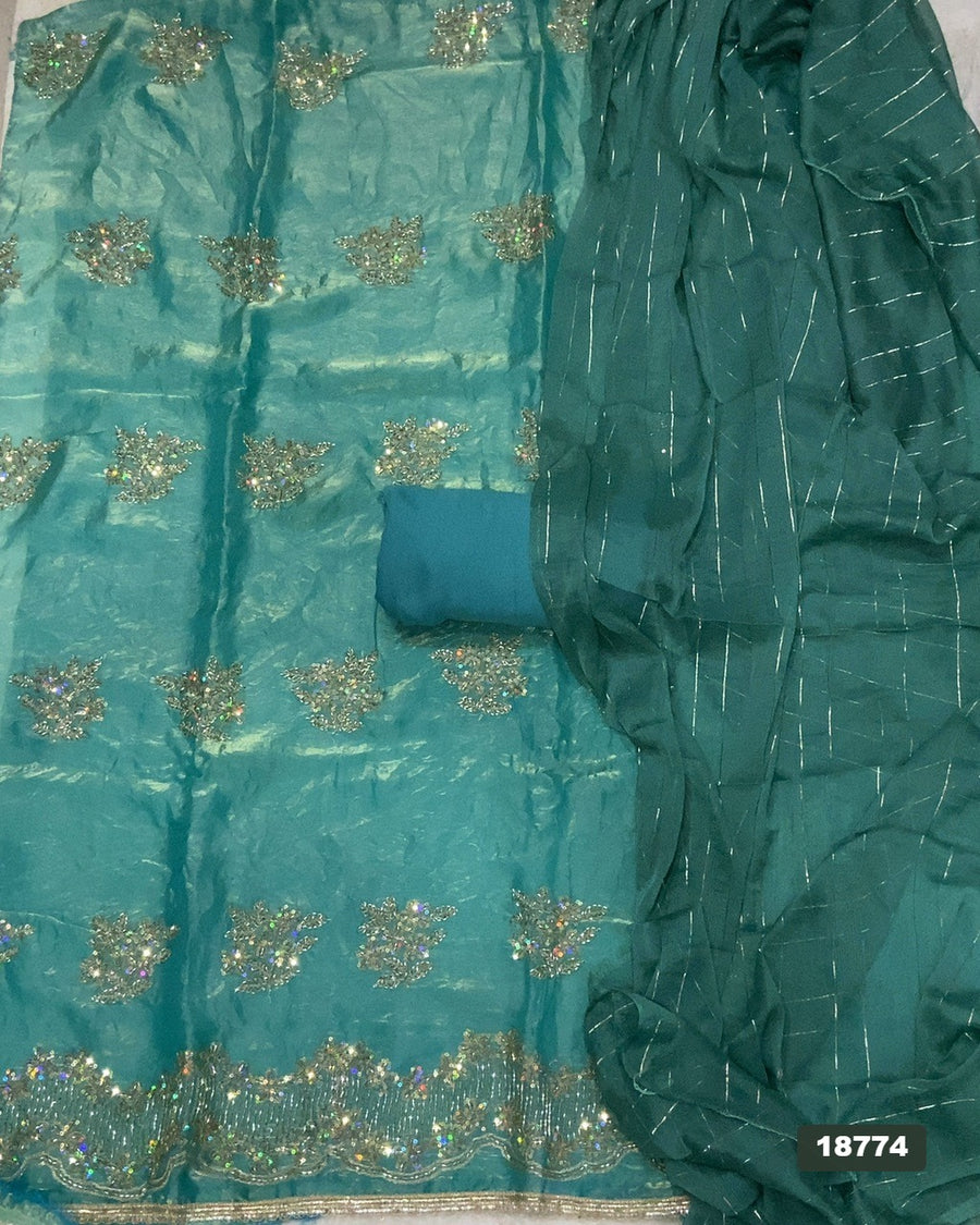 Silk Embroidery Suit Set