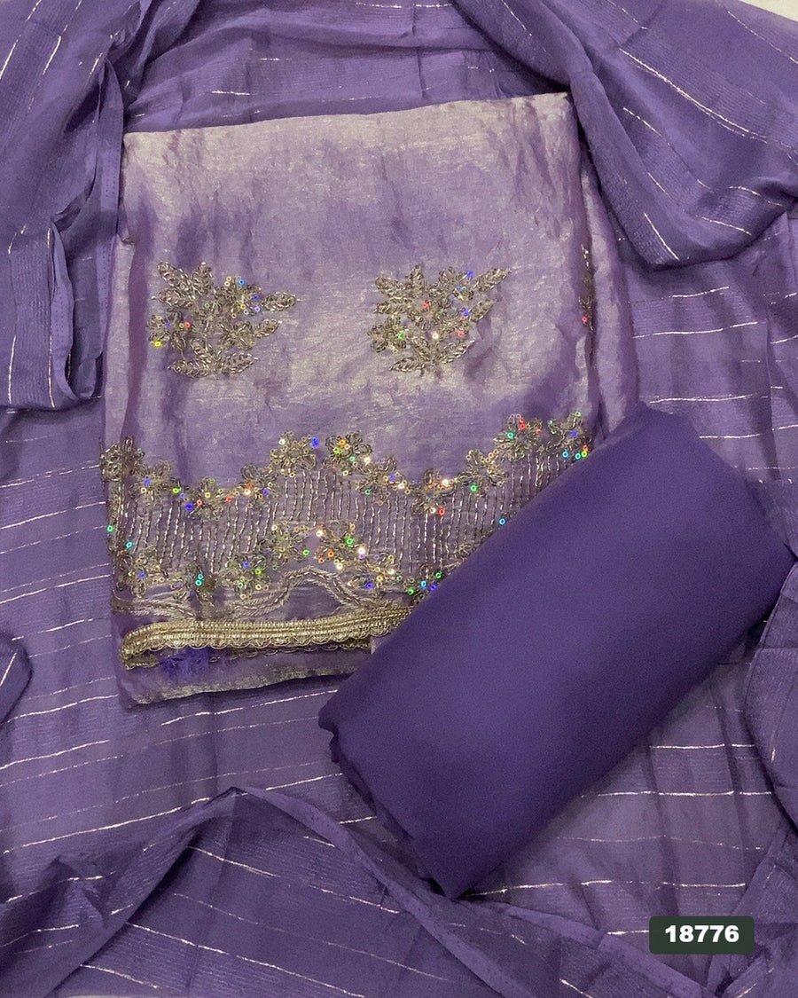Silk Embroidery Suit Set