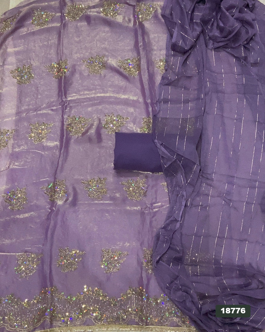 Silk Embroidery Suit Set
