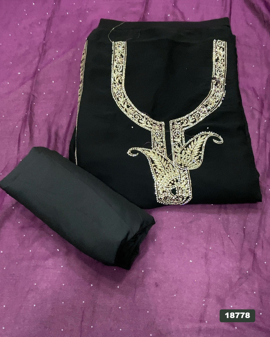 Gorgette Silk Embroidery Suit Set