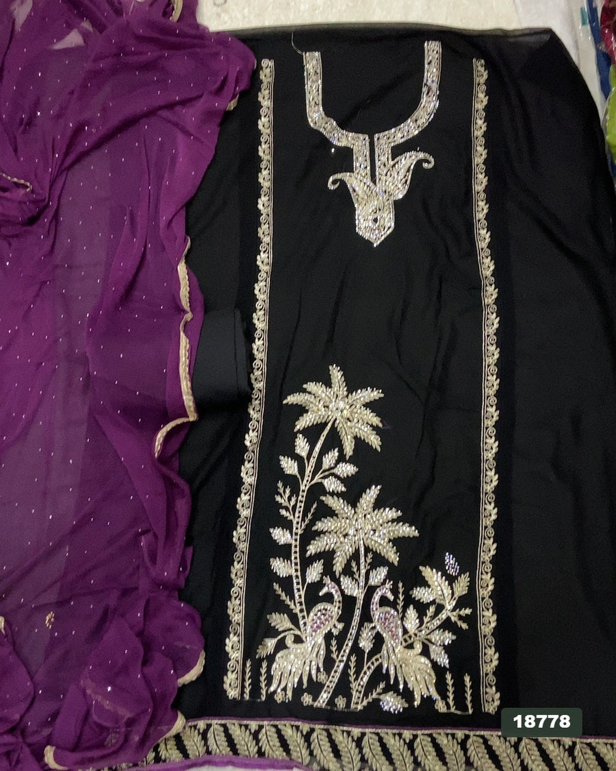 Gorgette Silk Embroidery Suit Set
