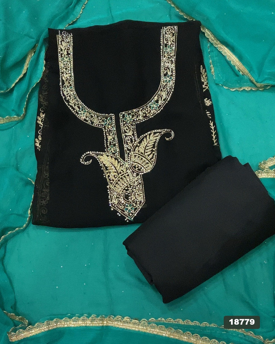 Gorgette Silk Embroidery Suit Set
