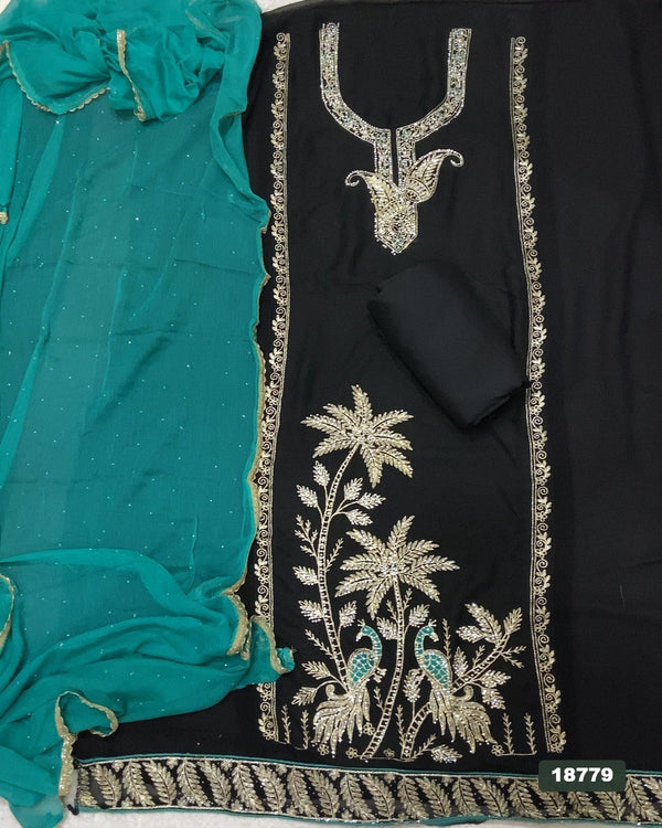 Gorgette Silk Embroidery Suit Set