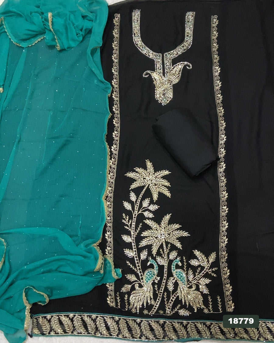 Gorgette Silk Embroidery Suit Set