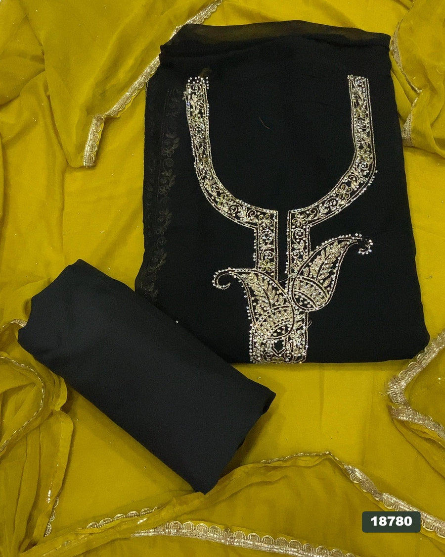 Gorgette Silk Embroidery Suit Set