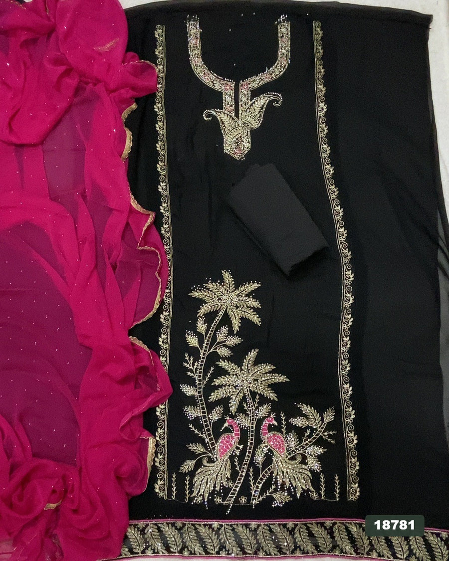 Gorgette Silk Embroidery Suit Set