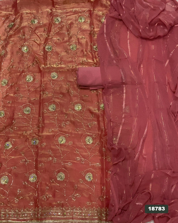 Silk Embroidery Suit Set