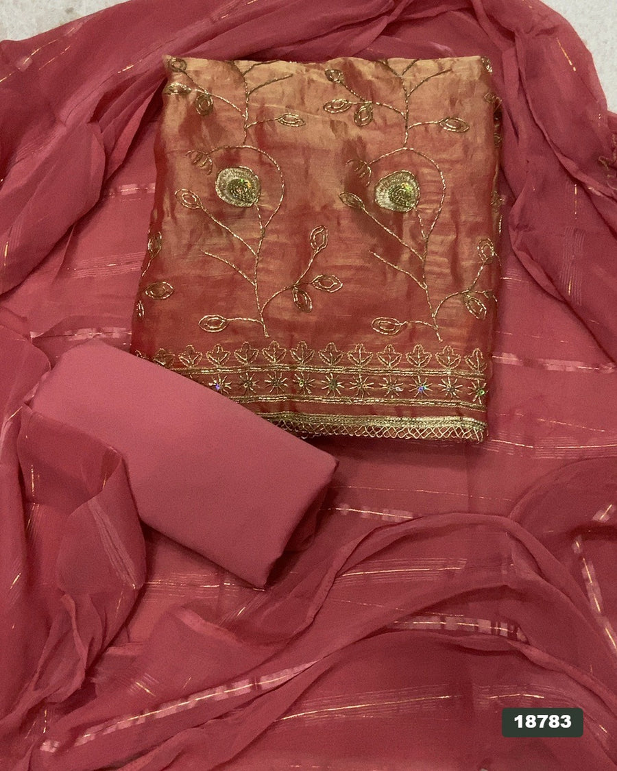 Silk Embroidery Suit Set