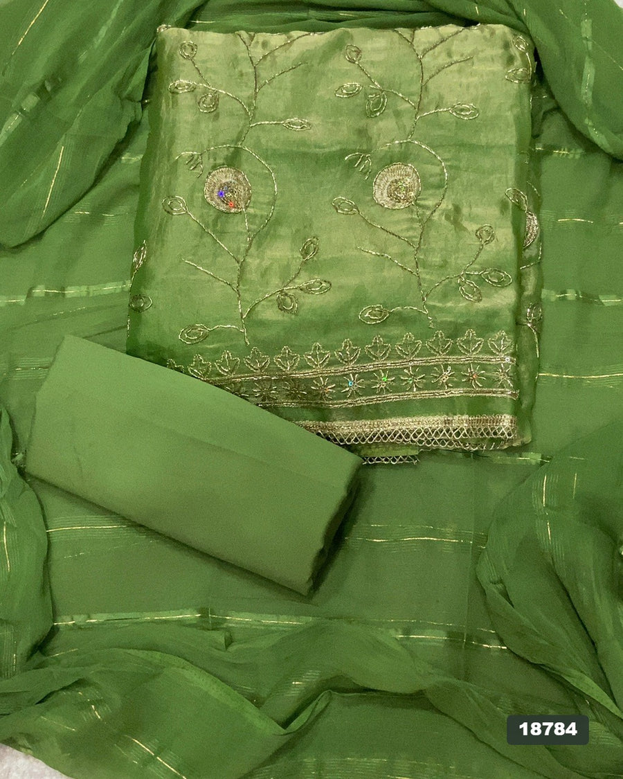Silk Embroidery Suit Set