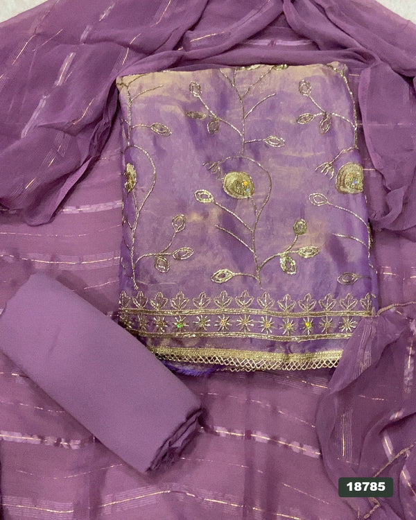 Silk Embroidery Suit Set