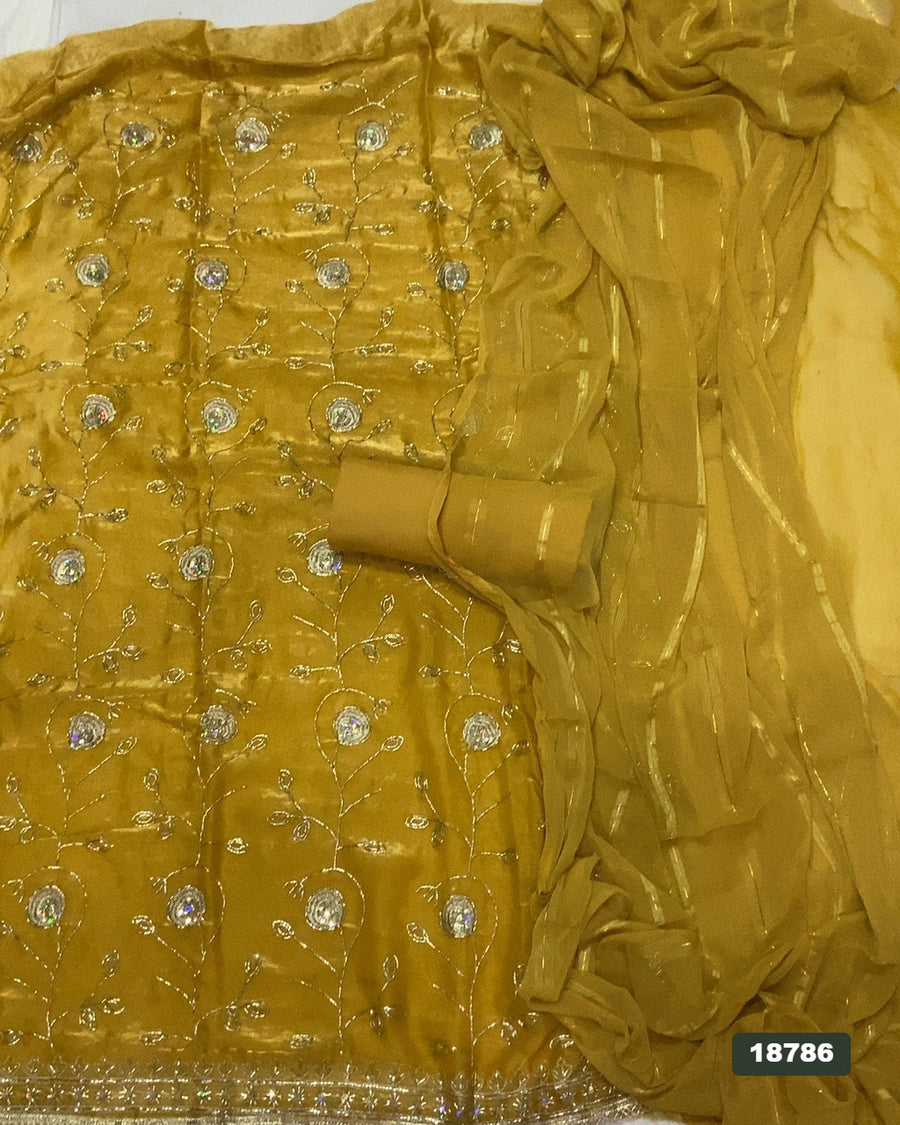 Silk Embroidery Suit Set