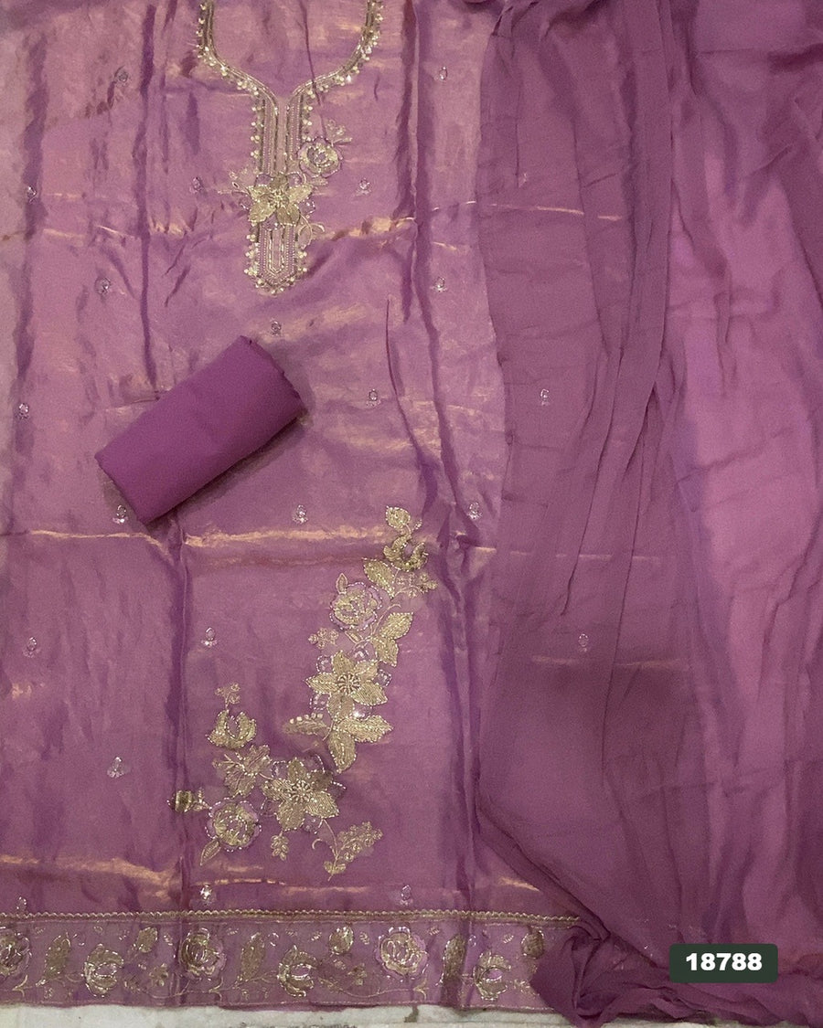 Silk Embroidery Suit Set