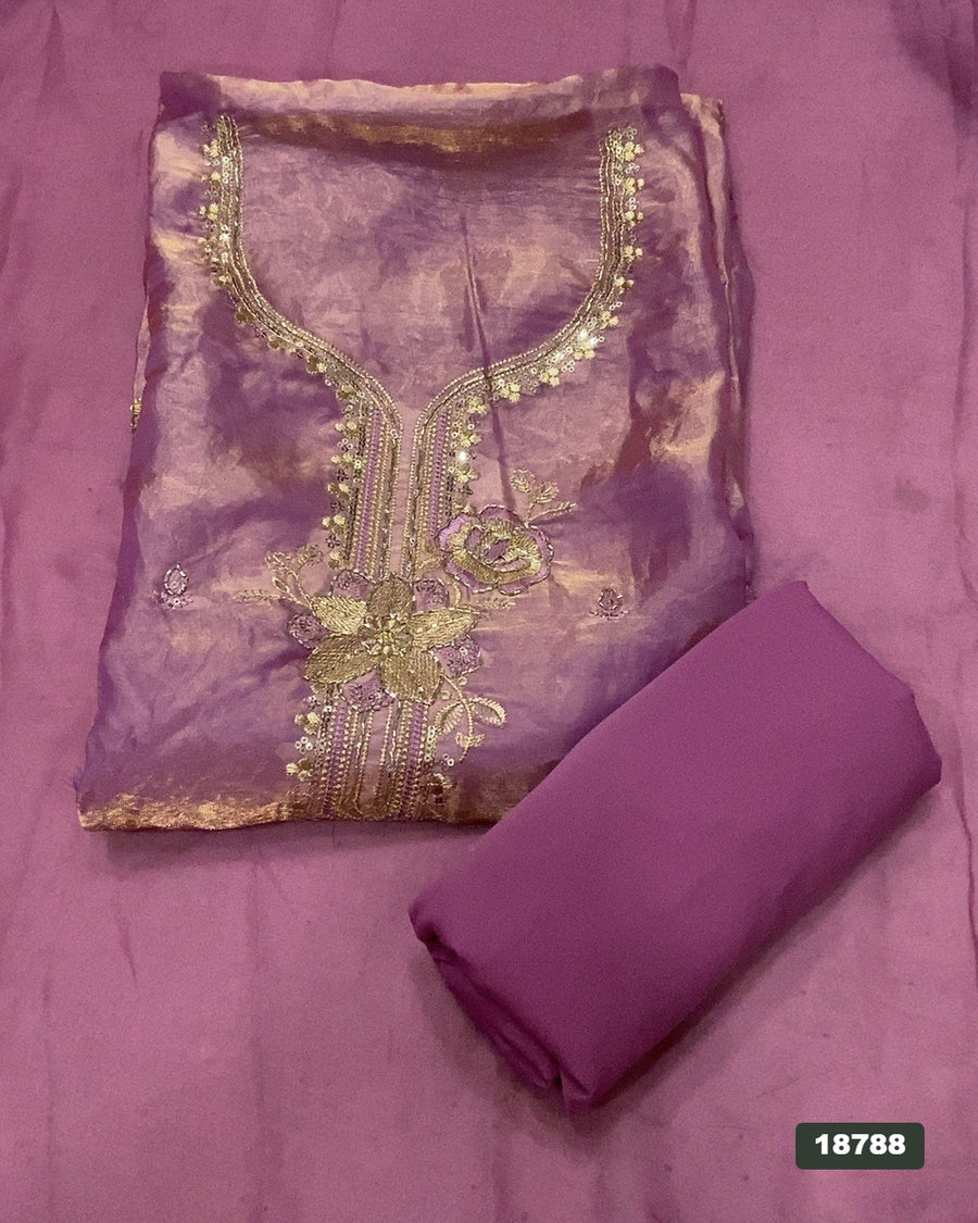 Silk Embroidery Suit Set