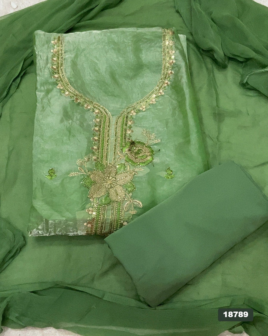 Silk Embroidery Suit Set