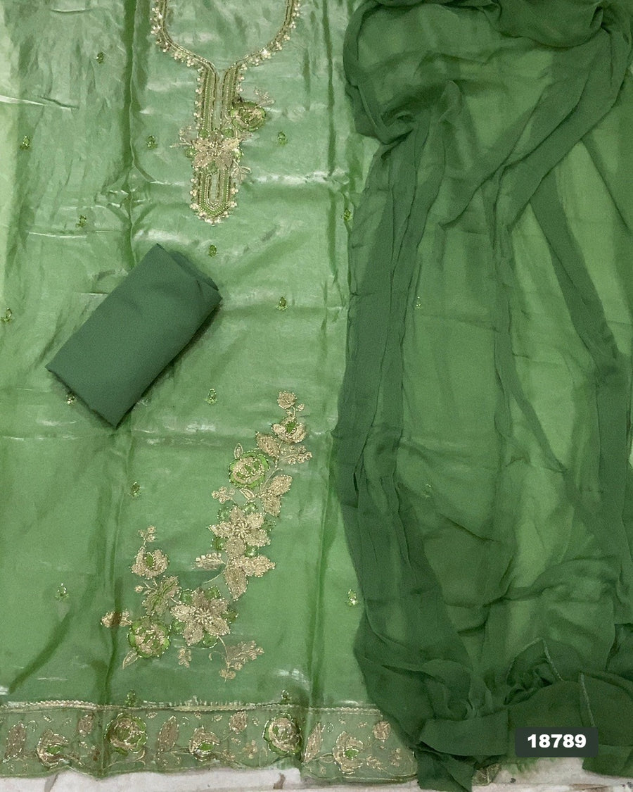 Silk Embroidery Suit Set