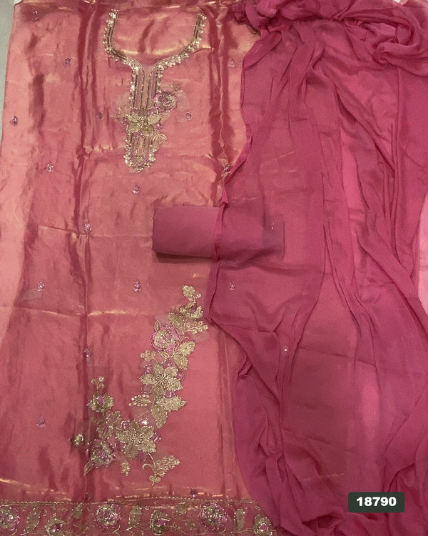 Silk Embroidery Suit Set