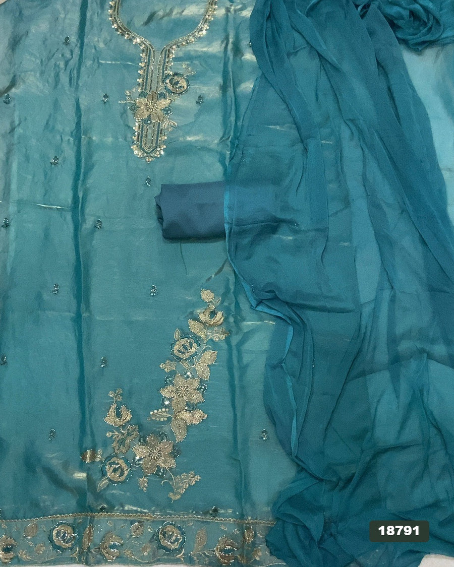 Silk Embroidery Suit Set