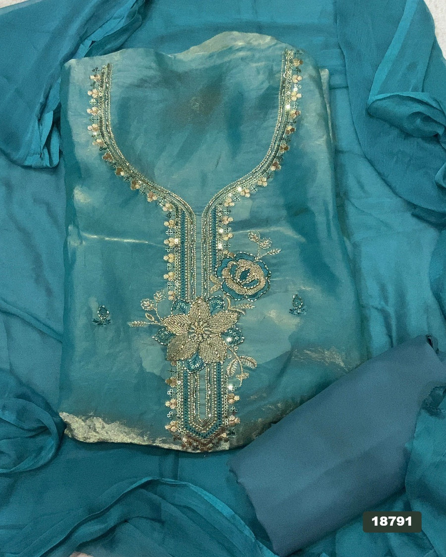 Silk Embroidery Suit Set
