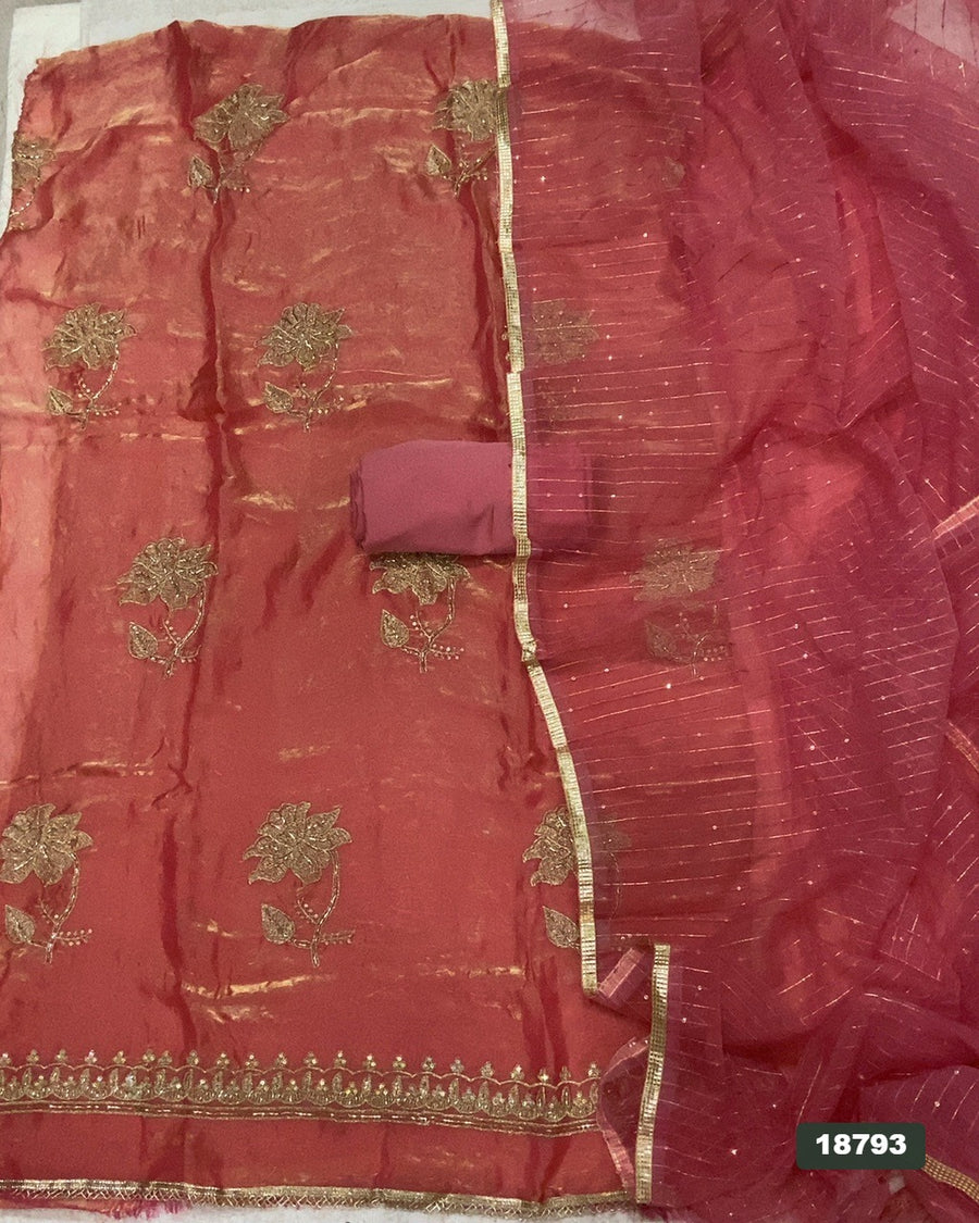 Silk Embroidery Suit Set