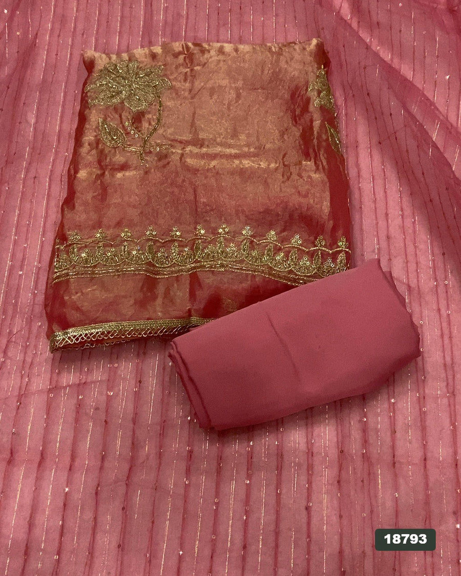 Silk Embroidery Suit Set