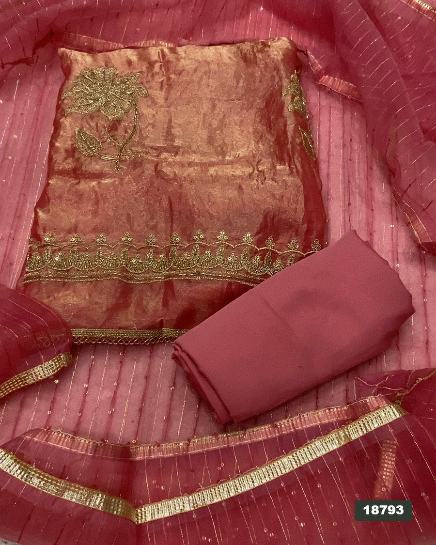 Silk Embroidery Suit Set