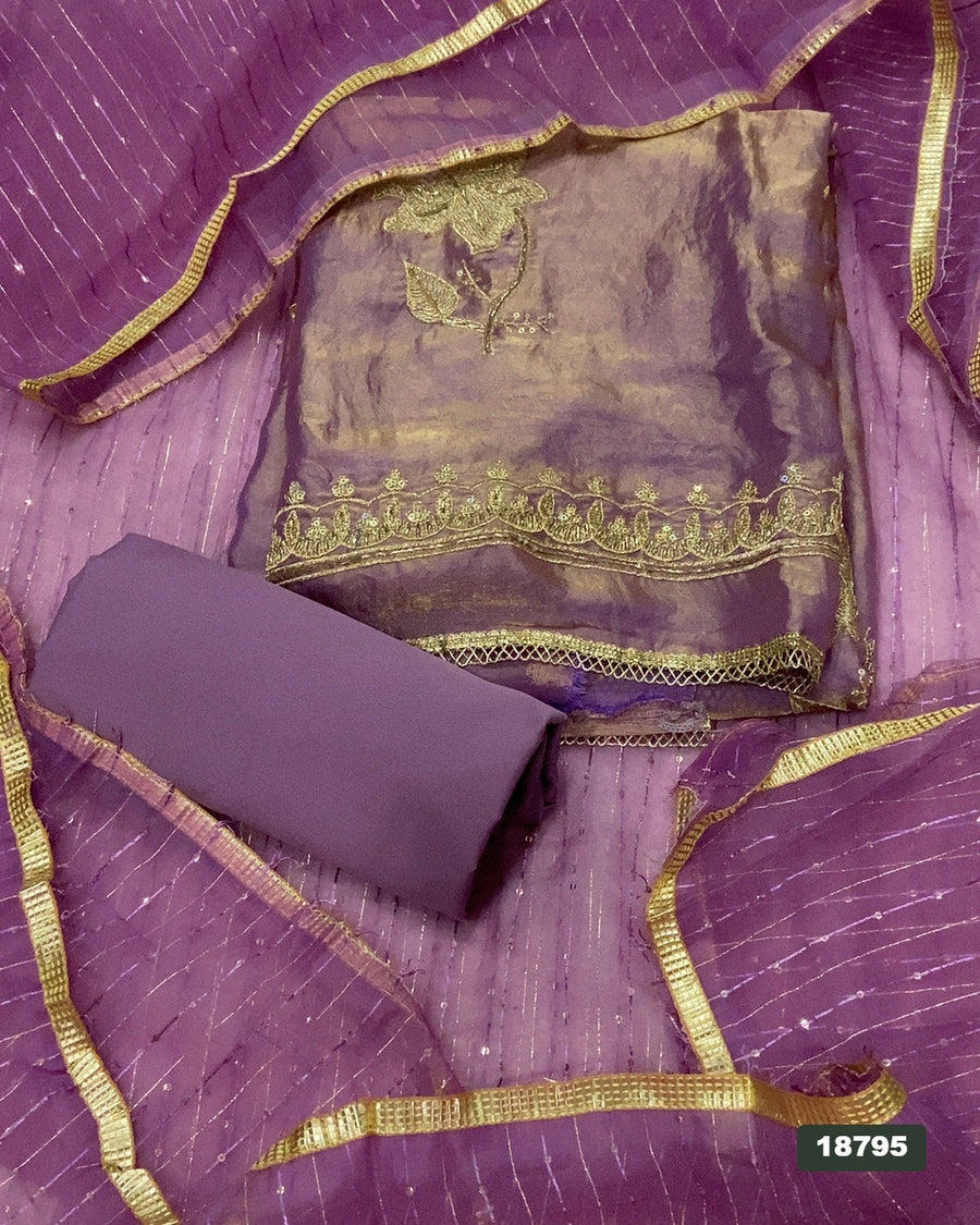 Silk Embroidery Suit Set