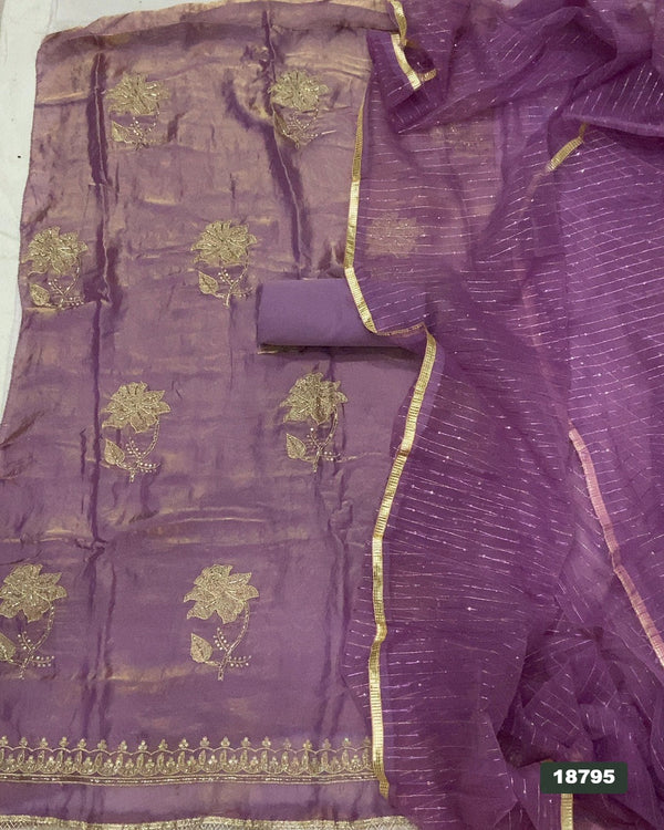Silk Embroidery Suit Set