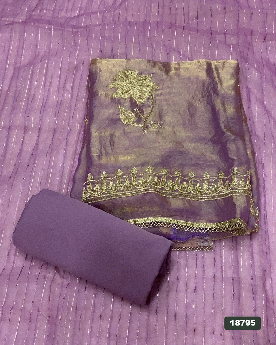 Silk Embroidery Suit Set