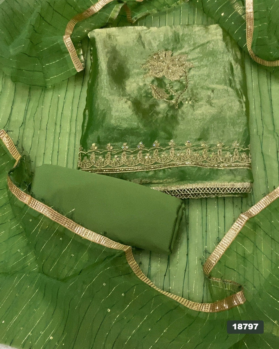 Silk Embroidery Suit Set
