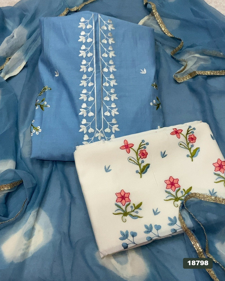 Viscos Silk Embroidery Suit Set