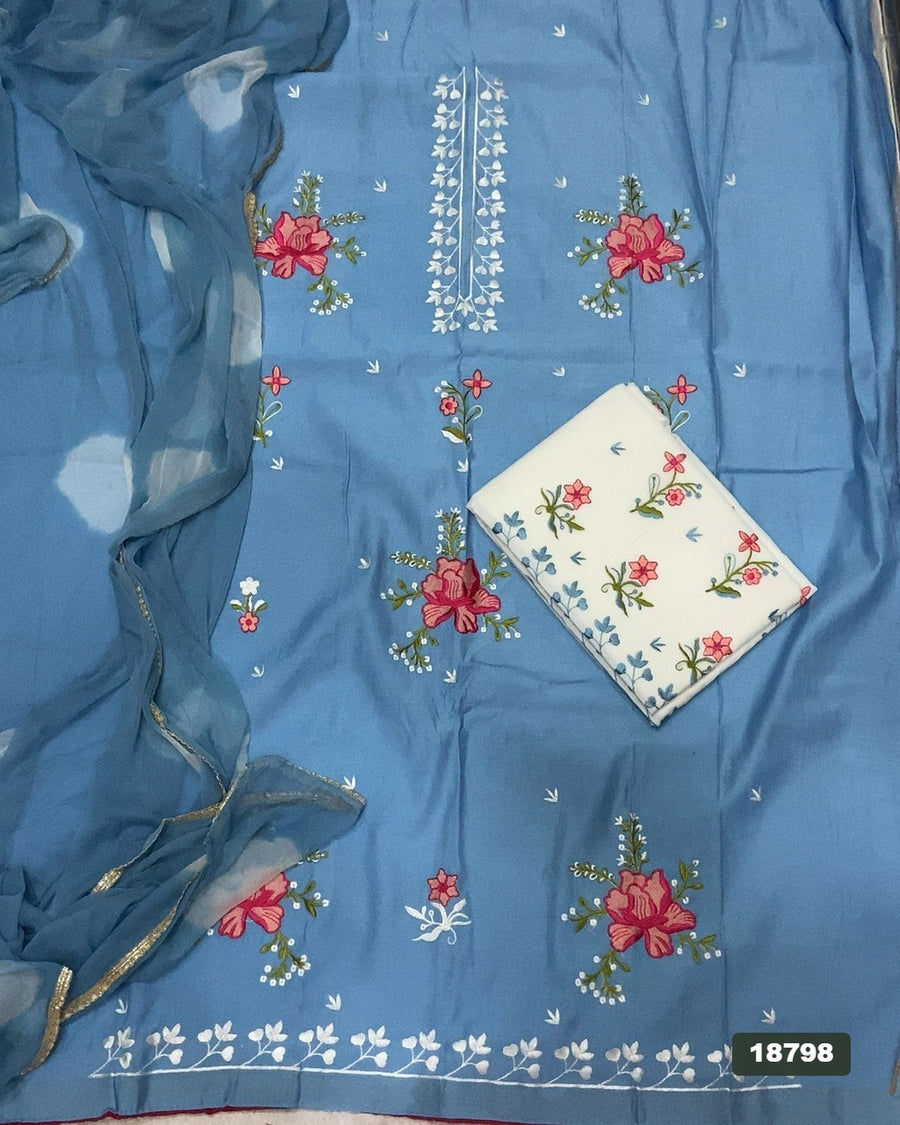Viscos Silk Embroidery Suit Set