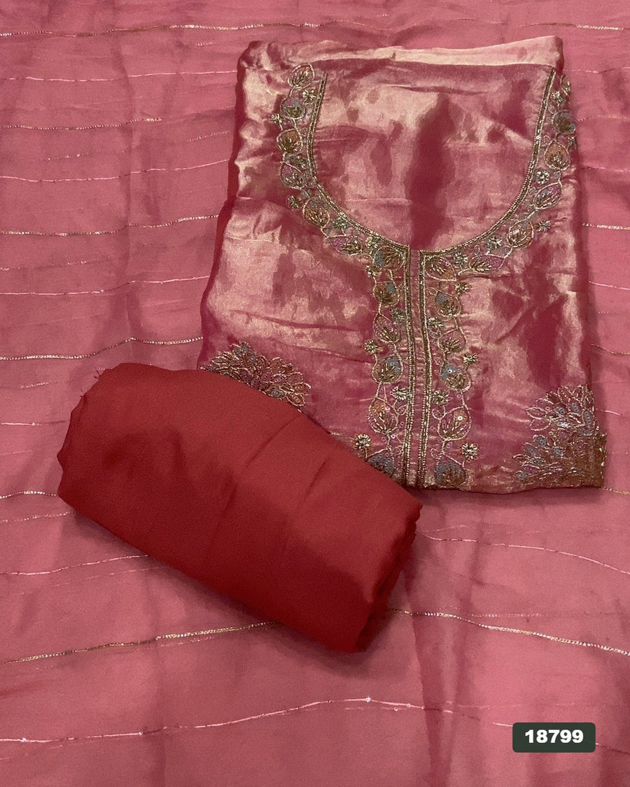 Silk Embroidery Suit Set