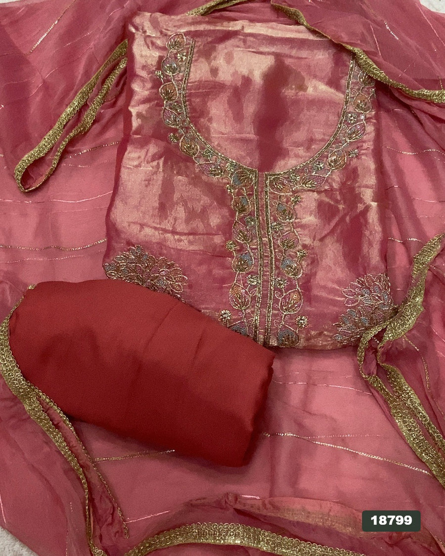 Silk Embroidery Suit Set