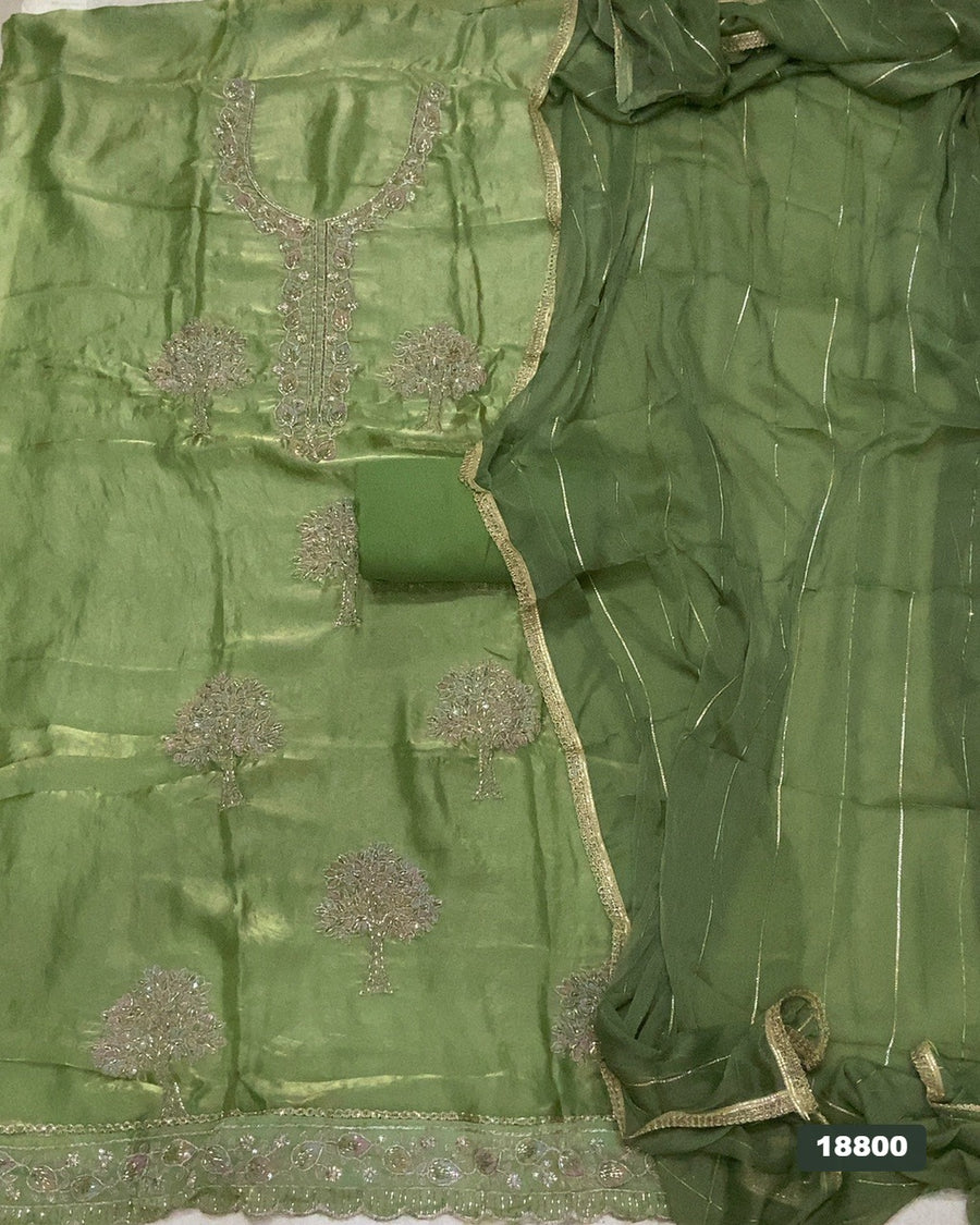 Silk Embroidery Suit Set