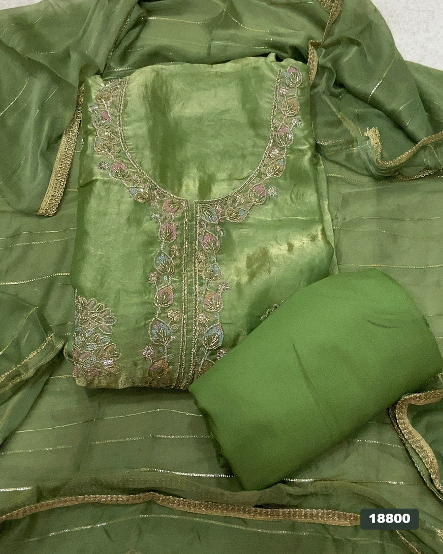 Silk Embroidery Suit Set